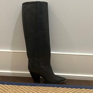 Tory Burch 8.5 never been worn pointy toe black leather boots